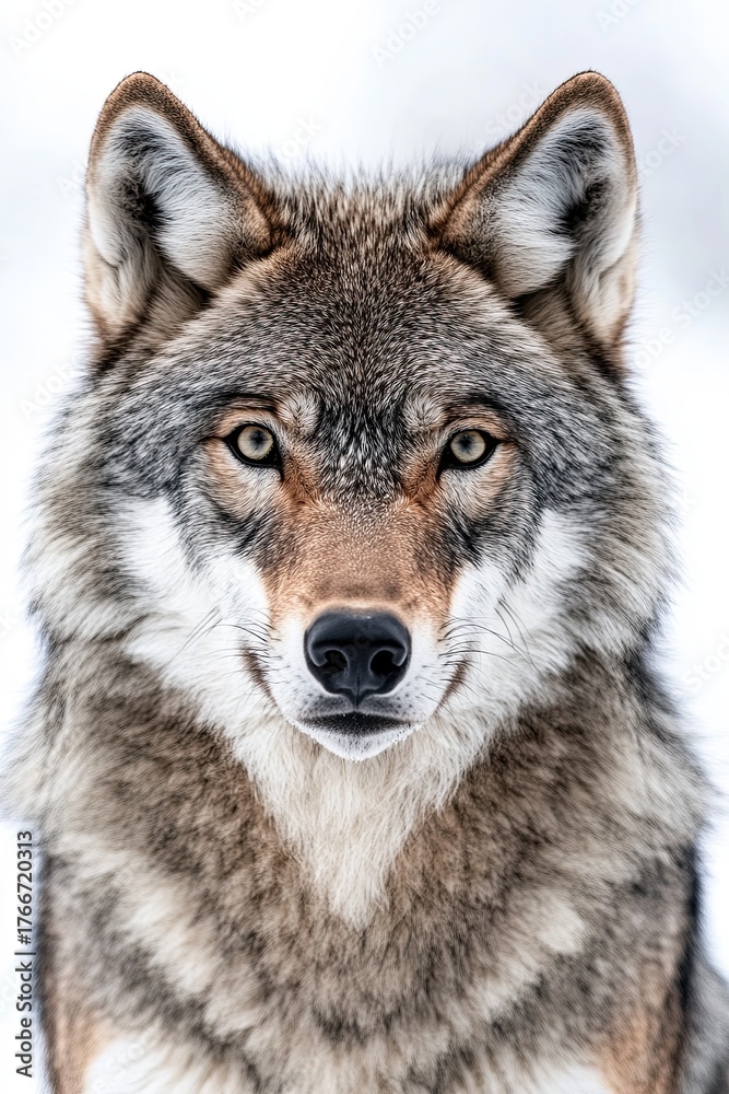 Fototapeta premium gray wolf on a white background