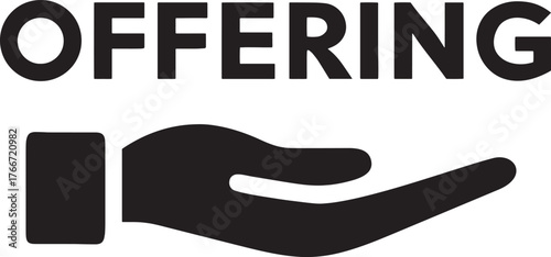 Offering concept Hand symbol delivering services, support, or donation, conveying generosity and assistance