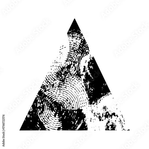 Triangle shape transforms into water splash in abstract design