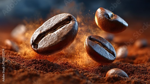 Coffee beans macro photography roasted brown aroma