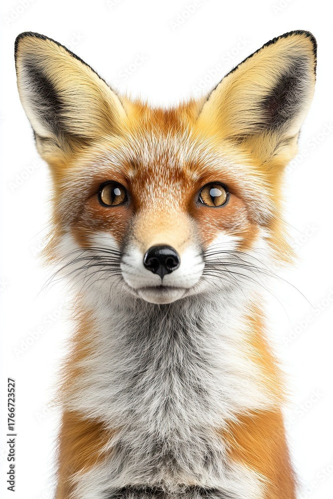Fototapeta premium Red fox on a white background