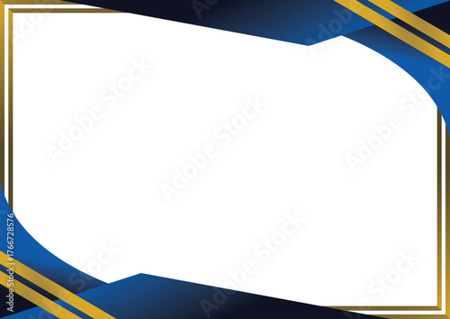elegant blue navy and golden certificate border frame design