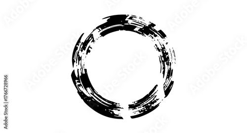 Brushstroke Circle defines Abstract Design for Modern Graphics