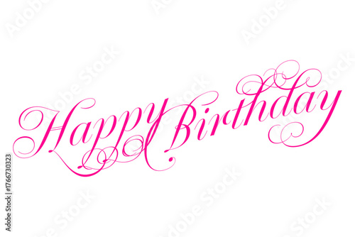Happy Birthday - 手書き風の筆記体でおしゃれに書いた、「Happy Birthday（誕生日おめでとう）」のロゴマーク
