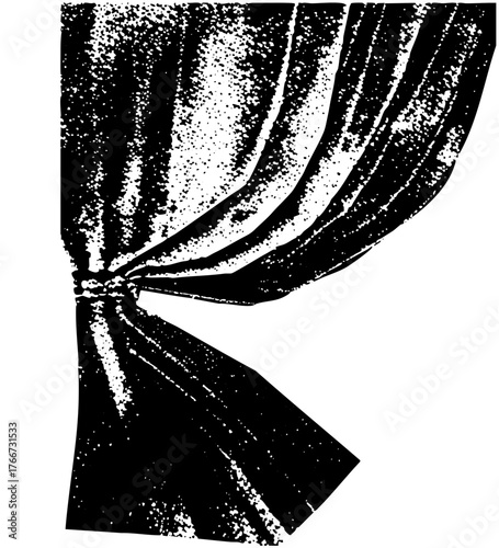 Curtains drape elegantly in a theatrical setting