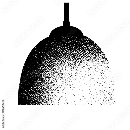 Pendant Light Shines with Halftone Texture in Modern Interior