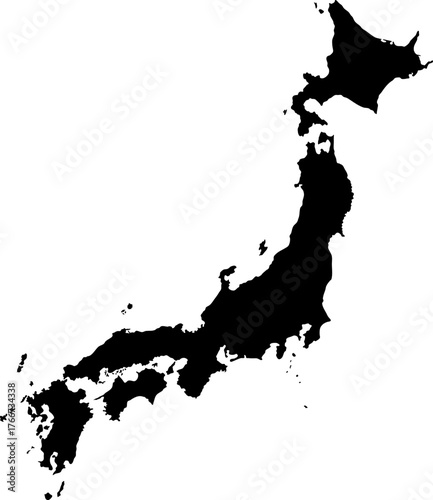 Vector map of japan