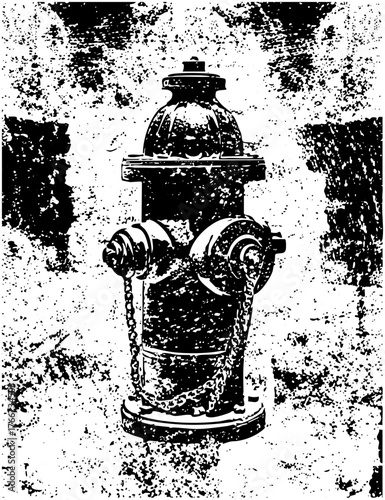 Fire hydrant stands weathered urban streetscape