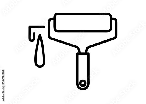 Paint icon vector isolated on white background. Paint brush vector icon. Paint roller icon