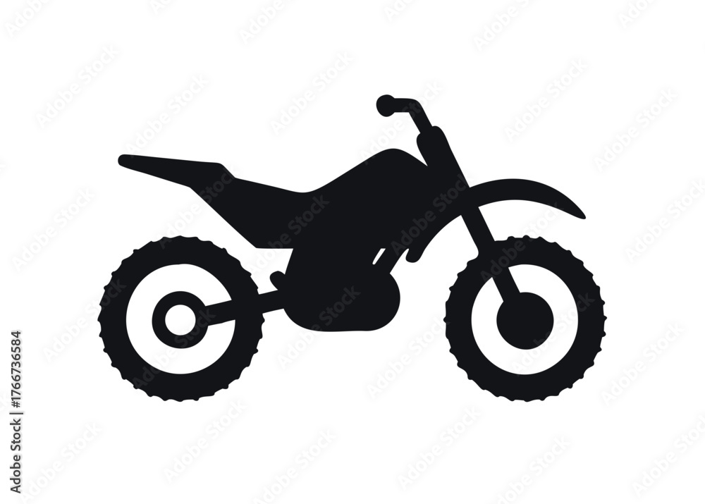 Obraz premium Silhouette of a dirt bike motocross or off road motorcycle.
