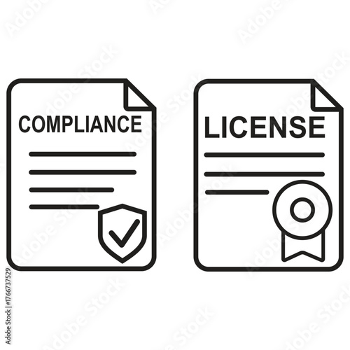 Business contract and legal agreement document icons vector