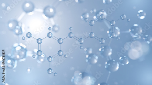 Fototapeta Naklejka Na Ścianę i Meble -  resveratrol molecular structure 3d, polyphenol structural chemical formula view from a microscope