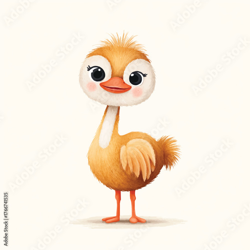 Adorable Cartoon Baby Bird Character Illustration