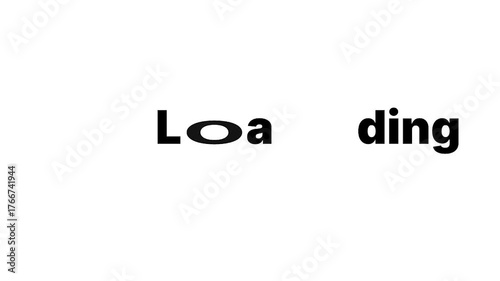 Typography/text animation of loading signifying loading progress or status