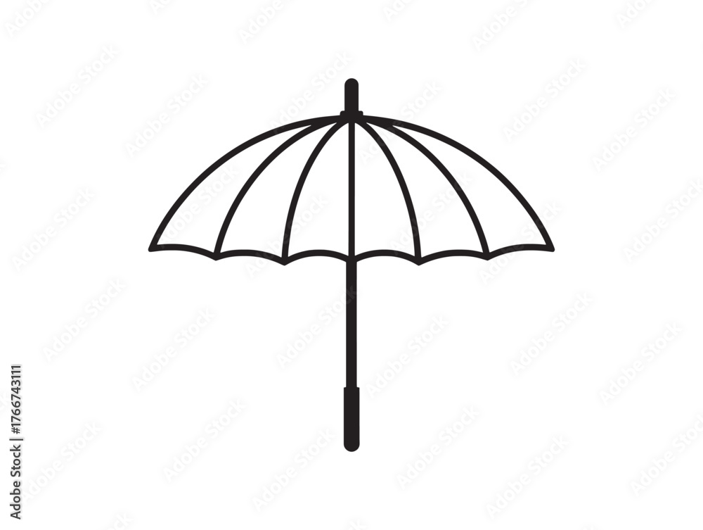 Obraz premium Clean Minimalist 2D Umbrella Line Art