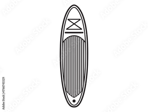 Clean Paddle Board Flat Icon Artwork