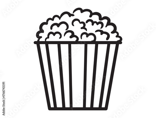Clean Popcorn Vector 2D Icon
