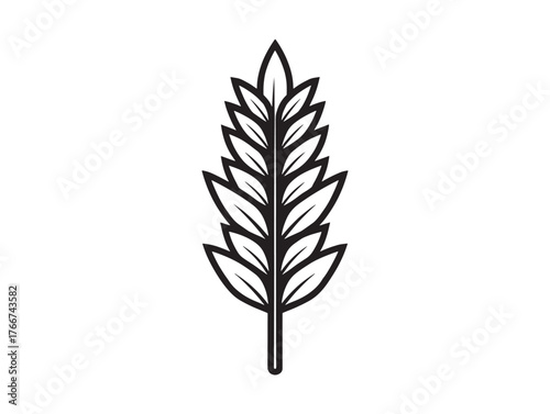 Clean Wheat Sheaf Modern Line Illustration