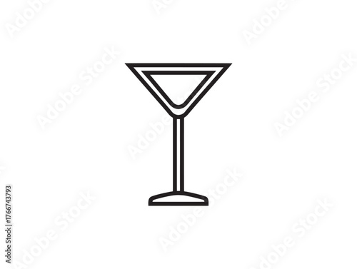 Elegant Martini Glass Minimal Line Design