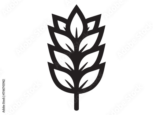 Golden Wheat Sheaf Minimalist Line Icon