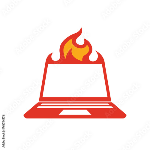 computer fire vector abstract logo modern style