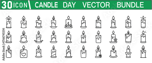 Memorial Candle Tribute Vector Graphic