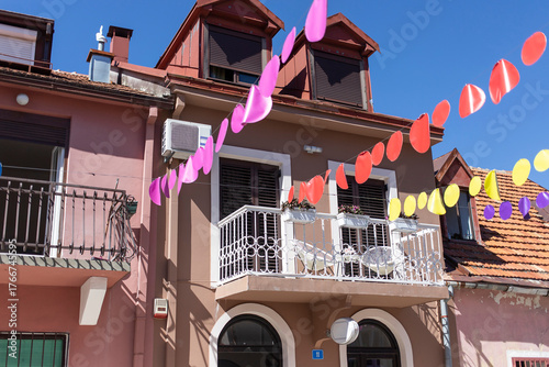 Colorful Street Decorations in Cetinje, Montenegro