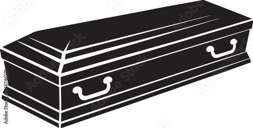 coffin Classic black shape with handles symbolizing death and funeral line art royalty free premium quality