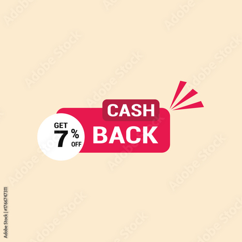 7% cash back offer icon vector a must have for savvy shoppers seeking incredible deals and discounts