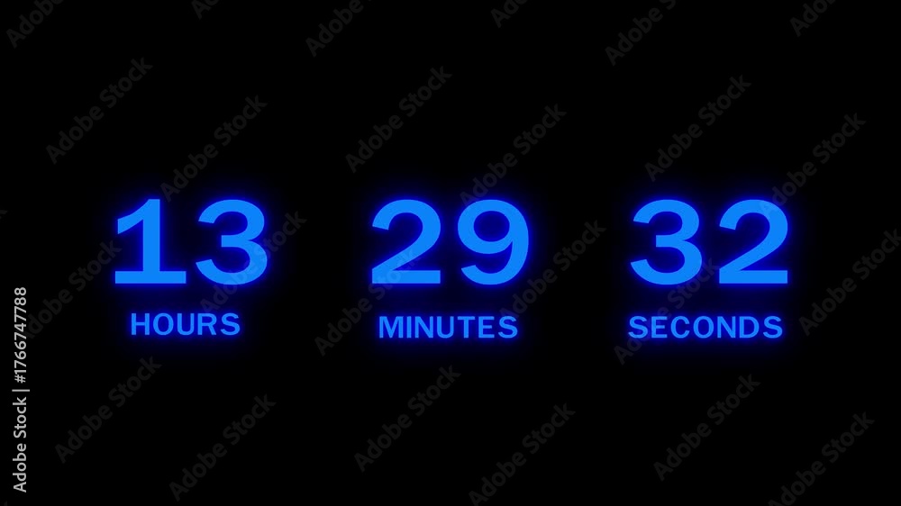 18 Hours countdown timer number animation. Countdown timer from hours ...