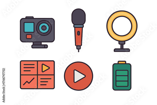 Modern icons for video production and live streaming gear