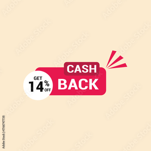 14% cash back offer icon vector a must have for savvy shoppers seeking incredible deals and discounts