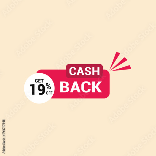 19% cash back offer icon vector a must have for savvy shoppers seeking incredible deals and discounts