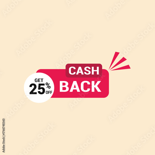 25% cash back offer icon vector a must have for savvy shoppers seeking incredible deals and discounts