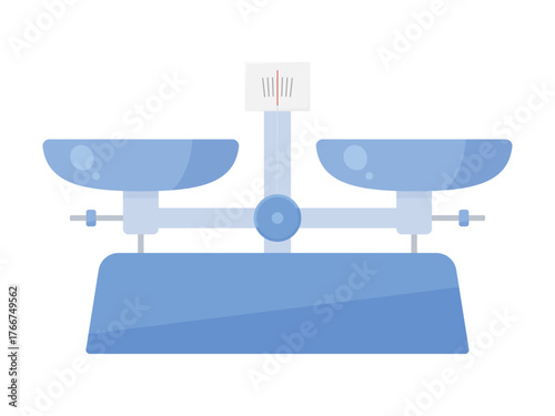 空っぽの釣り合っている上皿てんびんのイラスト
