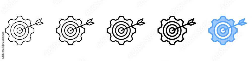 Obraz premium Goal Management Icon Different Style Outline Collection Set 