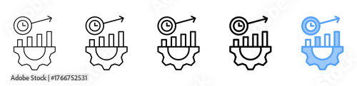 Productivity Management Icon DifferentB5 Style Outline Collection Set 