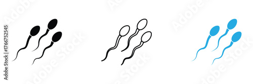 Captivating sperm cell icons in versatile styles, perfect for medical, science, or fertility themes. Visualize life's beginnings with these dynamic, modern graphics.