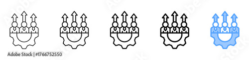 Team Productivity Icon Different Style Outline Collection Set 