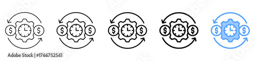 Business Efficiency Icon Different Style Outline Collection Set 