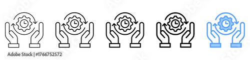 Time Efficiency Icon Different Style Outline Collection Set 