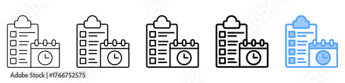 Task Scheduling Icon Different Style Outline Collection Set 