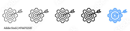 Goal Management Icon Different Style Outline Collection Set 