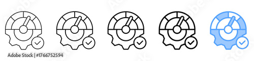 Performance Management Icon Different Style Outline Collection Set 