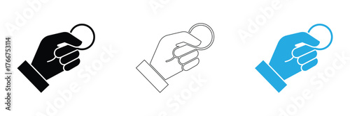 A stylized hand gently holds a coin, representing financial transactions, economic growth, and the concept of wealth. Ideal for business, finance, and investment themes.