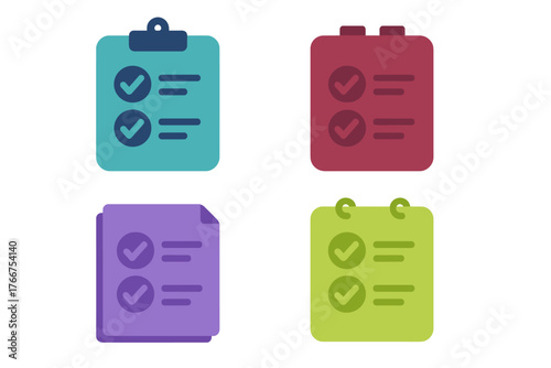Colorful icons representing checklist and task management with checkmarks