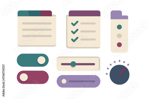 Modern user interface control elements and functional widgets for applications