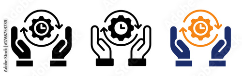 Time Efficiency Icon Collection Glyph & Mixed Style 