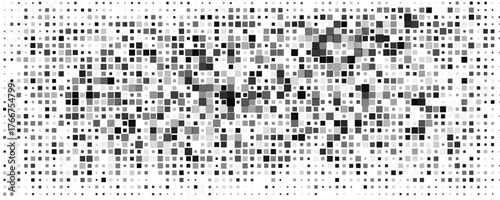 Abstract black and white texture. Dark chaotic background. Pattern from diverse elements of grunge style. Old dirty vintage modern surface