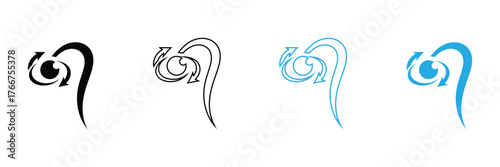 Bold and sleek circular arrow emblem representing forward momentum and endless innovation. Perfect for branding, technology, or dynamic business concepts.